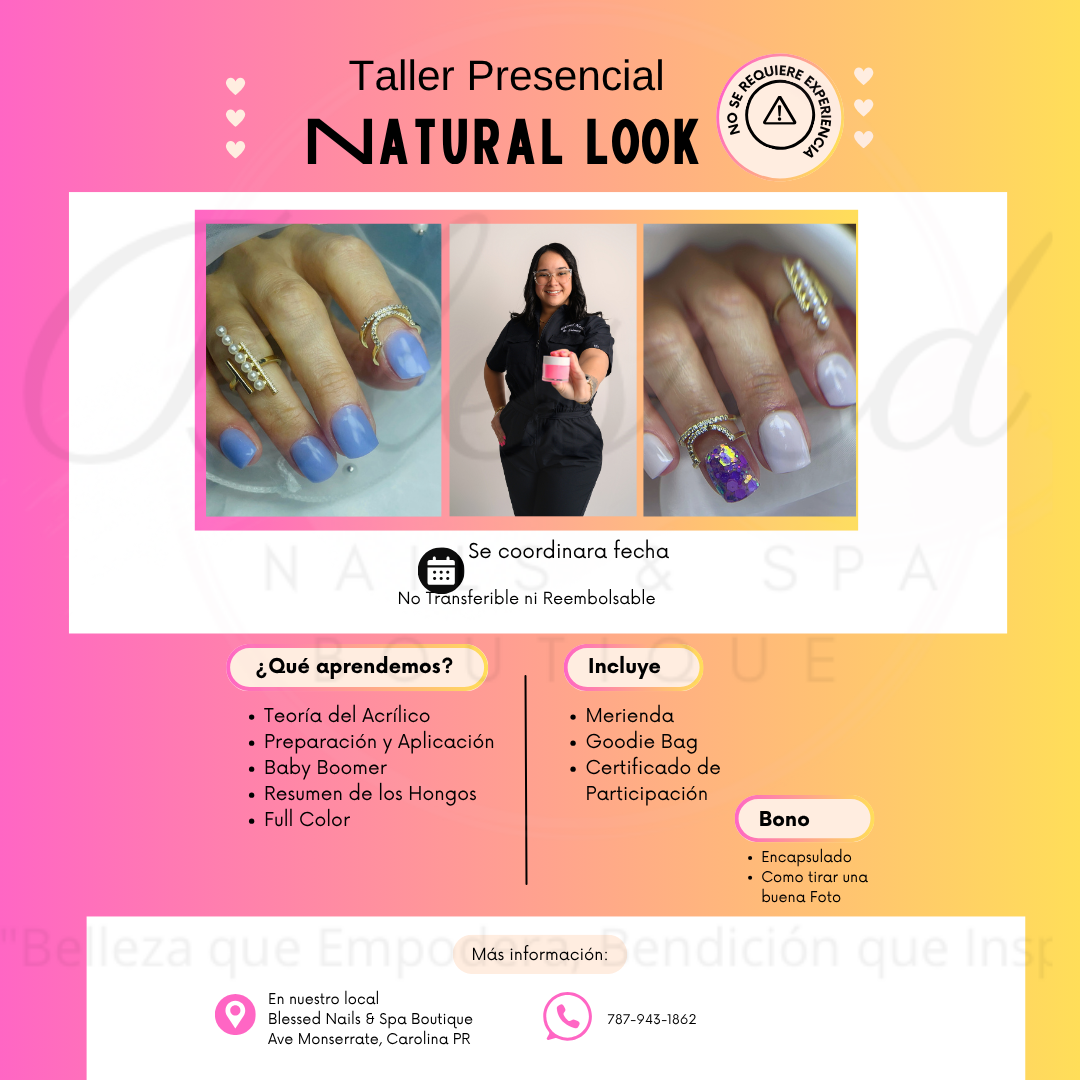 Taller Natural Look – Uñas Acrílicas con Efecto Natural ( Privados)